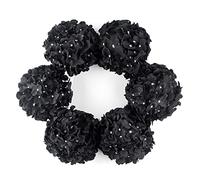 DuHouse Cabezas de hortensias Artificiales de Seda más Grandes con Tallo, Flores de hortensias Blancas Falsas para Boda, hogar, jardín, Centro de Mesa, Paquete de 6 (Negro)