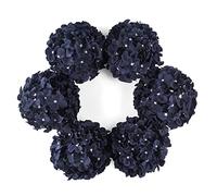 DuHouse Cabezas de hortensias Artificiales de Seda más Grandes con Tallo, Flores de hortensias Blancas Falsas para Boda, hogar, jardín, Centro de Mesa, Paquete de 6 (Azul Marino)