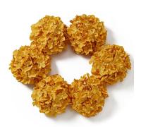 DuHouse Cabezas de hortensias Artificiales de Seda más Grandes con Tallo, Flores de hortensias Blancas Falsas para Boda, hogar, jardín, Centro de Mesa, Paquete de 6 (Amarillo Mostaza)