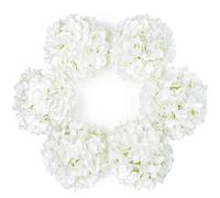DuHouse Cabezas de hortensias Artificiales de Seda más Grandes con Tallo, Flores de hortensias Blancas Falsas para Boda, hogar, jardín, Centro de Mesa, Paquete de 6 (Blancas)