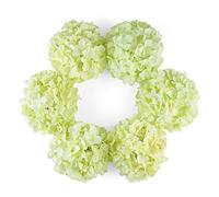 DuHouse Cabezas de hortensias Artificiales de Seda más Grandes con Tallo, Flores de hortensias Falsas para Boda, hogar, jardín, Centro de Mesa, Paquete de 6 (Verde)