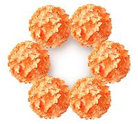 DuHouse Cabezas de hortensias Artificiales de Seda más Grandes con Tallo, Flores de hortensias Falsas para Boda, hogar, jardín, Centro de Mesa, Paquete de 6 (Naranja)