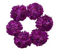 DuHouse Cabezas de hortensias Artificiales de Seda más Grandes con Tallo, Flores de hortensias Falsas para Boda, hogar, jardín, Centro de Mesa, Paquete de 6 (Morado Oscuro)