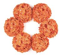 DuHouse Cabezas de hortensias Artificiales de Seda más Grandes con Tallo, Flores de hortensias Falsas para Boda, hogar, jardín, Centro de Mesa, Paquete de 6 (Naranja Quemado)