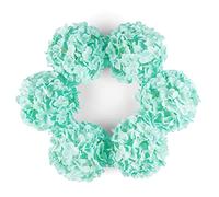 DuHouse Cabezas de hortensias Artificiales de Seda más Grandes con Tallo, Flores de hortensias Falsas para Boda, hogar, jardín, Centro de Mesa, Paquete de 6 (Azul Teal)