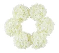 DuHouse Cabezas de hortensias Artificiales de Seda más Grandes con Tallo, Flores de hortensias Falsas para Boda, hogar, jardín, Centro de Mesa, Paquete de 6 (Crema)