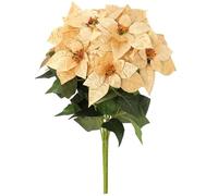 DuHouse Estrella de Navidad artificial de 50 cm, paquete de 2 estrellas de Navidad de terciopelo dorado de 7 cabezas para casa, porche, árbol, jardín, interior y exterior, decoración navideña