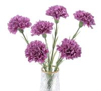 DuHouse Flores Artificiales Claveles 6pcs, Flores de Seda Falsas, Claveles Falsos con 45cm Tallos Largos para Centros de Mesa(Morado)