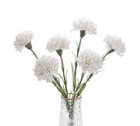 DuHouse Flores Artificiales Claveles 6pcs, Flores de Seda Falsas, Claveles Falsos con 45cm Tallos Largos para Centros de Mesa(Blanco)