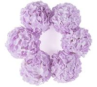 DuHouse Hortensias de Seda de 8.7 Pulgadas con Tallos, Flores de hortensias Falsas para Bricolaje, Centro de Mesa de Boda, decoración del hogar, Paquete de 6 (Lila)