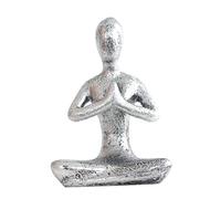 Duiaynke 1 figura de postura de yoga, estatua de instructor de contemplación, adorno Namaste, plata envejecida, para estudio, sala de estar, amantes, damas, amigas, regalos coleccionables (oración)