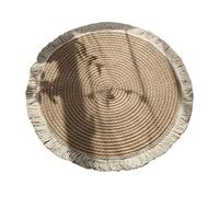 Duiaynke Alfombra de yute de estilo japonés, diseño de flecos, alfombra de sofá o tapiz, cojines de sofá y tapetes de oración (45 cm)