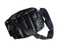 Duiaynke Bolso de hombro de nailon impermeable de gran capacidad para mujer señora, bolso cruzado de viaje, Negro -
