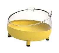 Duiaynke Casa de baño para animales, jaula de baño para hámster, inodoro, tina de arena, contenedor extraíble (amarillo)