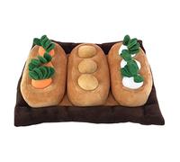 Duiaynke Figura de peluche de zanahoria para niños, relajante, divertido juguete masticable de verduras para dormitorio, alivio de mascotas, entrenamiento de mascotas (marrón)