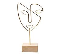 Duiaynke Figura moderna Cara Esculturas Abstractas Esculturas Cara Humana Esquema Línea Metal Figura Arte Decoración (Oro)