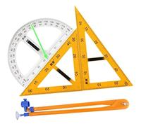Duiaynke Juego de 4 reglas de geometría matemática grandes, suministros de enseñanza, kit de herramientas de geometría matemática