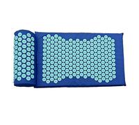 Duiaynke Juego de colchoneta y almohada de acupresión para yoga, tapete de acupuntura extra largo, relaja naturalmente la espalda, el cuello y los pies, alivio del estrés, masaje (azul)