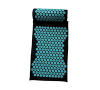 Duiaynke Juego de colchoneta y almohada de acupresión para yoga, tapete de acupuntura extra largo, relaja naturalmente la espalda, el cuello y los pies, alivio del estrés (negro)