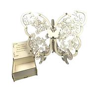 Duiaynke Libro de invitados con marco de mariposa de madera, caja de regalo de boda de deseos para recepción, hermosos recuerdos de amor eterno (80 piezas)