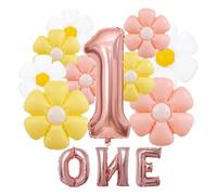 DUINIU 1 Juego De Globos De Margaritas De 1 Año, Globos para Fiestas De Cumpleaños, Diseño De Escenas De Fiestas, Accesorios Fotográficos Creativos.