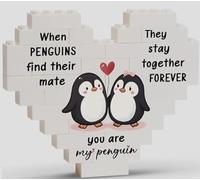 DUINIU 1 Recuerdo De Aniversario De Pingüinos, 1 Tarjeta De Felicitación De Amor, Regalo De San Valentín con Costuras De Amor, Adecuado para Esposas, Novias, Esposos Y Parejas.