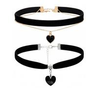 DUINIU 2 Cadenas De Terciopelo, Suave Y Agradable A La Piel, Longitud Ajustable, Estables Y No Estrangular El Cuello, Fuerte Sentido De La Estratificación, Fiestas