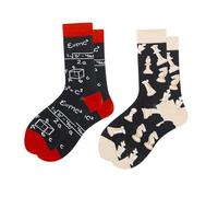 DUINIU 2 Pares De Calcetines De Tubo, Tablero De Ajedrez Y Patrón De Fórmula Matemática, Ajuste Suave, Transpirable Y Elástico, Duradero Y No Fácil De Deformar, Unisex.