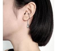 DUINIU 2 Pares De Clips para Los Oídos con Cole De Gota, Clips para Los Oídos para Mujer Sin Orificios para Los Oídos, Clips para Los Oídos con Anillo para Los Huesos De Los Oídos De Moda, Oro.