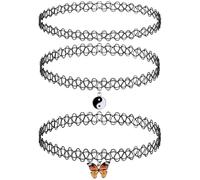 DUINIU 3 Collares De Estilo Gótico, Collares Coles Huecos De Moda, Cadenas De Clavícula Ajustables Elásticamente, para Fiestas Y Fiestas.