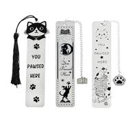 DUINIU 3 Marcadores En Forma De Gato, Lindos Marcadores De Animales, Herramientas De Notas De Lectura, Adecuados para Que Los Estudiantes Lean Y Trabajen.