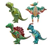 DUINIU 4 Globos De Dinosaurios Tridimensionales, Lindos Y Divertidos Globos De Papel De Aluminio, Decoraciones para Cumpleaños Infantiles, Accesorios Fotográficos.