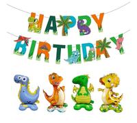 DUINIU 4 Globos De Dinosaurios Y 1 Juego De Pancartas De Dinosaurios, Creatividad, Decoraciones para Fiestas De Niños, Diseño De Escenas De Fiestas.