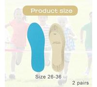 DUINIU 4 Pares De Plantillas Portátiles De Doble Cara Para Niños, Plantillas Transpirables Y Absorbentes Del Sudor, Plantillas Deportivas Para Niños Pequeños, Amarillo Grisáceo.