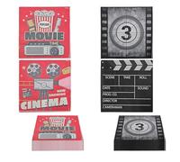 DUINIU 40 Hojas De Toallas De Papel con Temática Cinematográfica, Servilletas Cuadradas De Película, Accesorios para Mesas De Fiesta, Fiestas Teatrales Y Eventos.