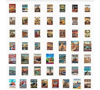 DUINIU 50 Pegatinas De La Serie De Viajes Europeos, 50 Pegatinas De Los Monumentos del Mundo, Decoración De Cuentas De Bricolaje A Mano, Aptas para Cuadernos, Álbumes De Fotos, Maletas.