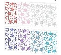 DUINIU 8 Coloridas Pegatinas De Diamantes Parpadeantes En Forma De Estrella Y 1 Pieza De Pinzas con Su Propio Pegamento, Que Se Pueden Unir Una Vez Que Se Rasgan, Festivales Y Celebraciones.