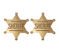 DUINIU Broches De Estrella De Seis Puntas De 2 Piezas, Estilo De Insignia Retro, Broches Conmemorativos del Sheriff, Accesorios De Joyería De Colección, Alfileres Decorativos De Metal.