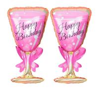 DUINIU Globos De Copa De Vino Rosa De 2 Piezas, Feliz Cumpleaños, Accesorios De Tiro con Personalidad Creativa, Adornos De Juguete Inflables, Decoración De Fiesta De Cumpleaños De Princesa.