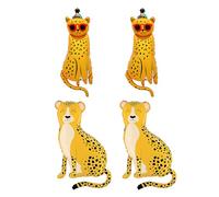 DUINIU Globos De Leopardo De 4 Piezas, Decoraciones Para Fiestas De Cumpleaños, Globos Creativos De Papel De Aluminio, Globos Divertidos