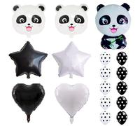 DUINIU Globos De Papel De Aluminio Panda De 17 Piezas, Globos Temáticos De Panda, Decoraciones De Globos De Fiesta, Globos De Panda De Animales Grandes, Globos De Ducha.