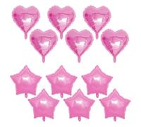 DUINIU Globos De Papel De Aluminio Rosa De 12 Piezas, Adornos Inflables De Estrellas De Amor, Romance Creativo, Accesorios De Fondo del Día De San Valentín, Decoración De Escenas De Fiestas.
