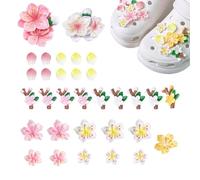 DUINIU Juego De Hebillas Para Zapatos De Flor De Cerezo De 32 Piezas, Decoración De Zapatos En Forma De Pétalo, Hebilla Decorativa Para Zapatos De Dibujos Animados, Calzado Deportivo.