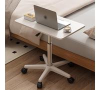DUIRHNFV Levante la Mesa de café Superior, Escritorio de Altura Ajustable con Ruedas, mesita de Noche móvil, Escritorio de Laptop de Stand para casa, Oficina y Hospital (Blanco, 85-107 cm)