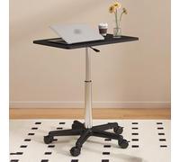 DUIRHNFV Levante la Mesa de café Top, Escritorio de Altura Ajustable con Ruedas, mesita de Noche móvil, Escritorio de Laptop de Stand para casa, Oficina y Hospital (Negro, 59-80 cm)