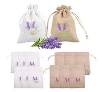 duisoad 12 Piezas Bolsitas de Lavanda Perfumadas Bolsas de Lavanda Saquitos Vacios de Lavanda para Fragancia de Lavanda, Armarios, Ropa, Cajones, Blanco y Lino