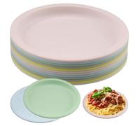duisoad 12 Piezas Platos Irrompibles 19 cm Platos Plástico duro Reutilizables para Ensaladas, Frutas, Pastas y Snacks, Reutilizable
