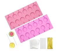 duisoad 2 Piezas Moldes de Silicona para Piruletas Piruletas Molde de Silicona Molde de Caramelo Duro para Hacer Piruletas, Gelatina, Chocolate