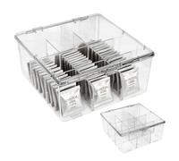 duisoad Caja de Te Infusiones, Caja de Té con 9 Compartimentos 22.8 x 23.5 x 10.5 cm Caja para Té Stora Rectangular para Encimeras de Trabajo, Gabinetes de Cocina, Bolsas de Té, Café