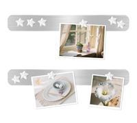 DUJEQM Pizarra Magnética Pared 2 Piezas 30.77x4.77cm, Tiras Magnéticas Autoadhesivas para Nevera, Tablero Magnético, Pizarra Pequeña para Cocina Oficina Hogar, Tablón de Anuncios con 10 Imanes Blanco